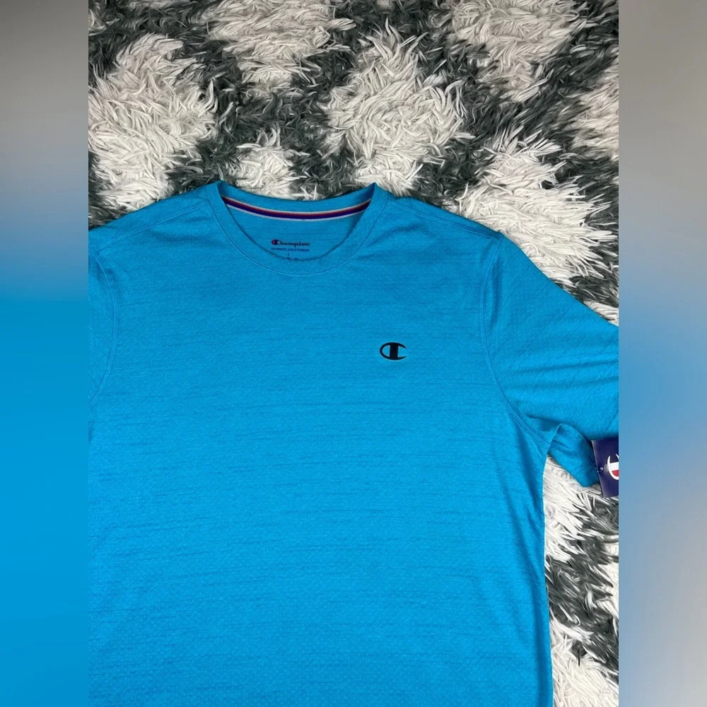 NWT Champion Men's Authenic Activewear T-Shirt Size Large Short Sleeve Blue - Picture 3 of 12